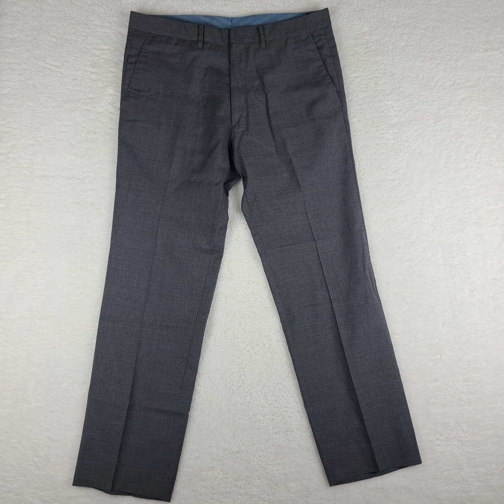 Boss Hugo Boss Pants Mens 34x31 Dark Gray‎ Striped Cagan1 US Dress Slacks